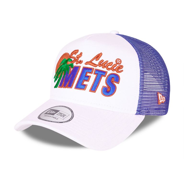 Gorras New Era Mlb Blancos - St Lucie Mets MiLB Patch A-Frame Trucker 02761QLKM